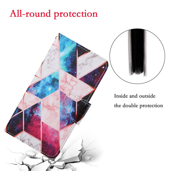 Anymob Samsung Candy Unicorn Pattern Phone Case Magnetic Flip Leather Wallet Painted Cover