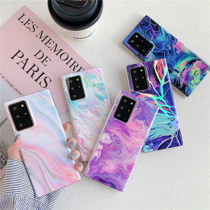 Anymob Samsung Purple And Violet Laser Gradient Marble Phone Case Silicon Cover