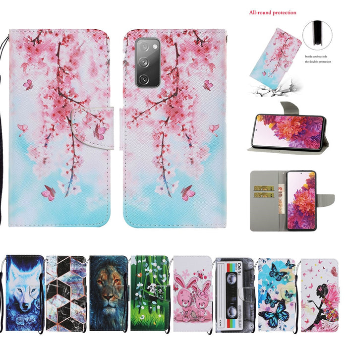 Anymob Samsung Colorful Neon Butterfly Painted Case Flip Wallet Leather Phone Cover