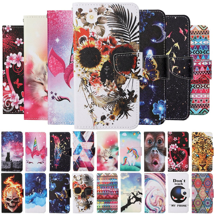 Anymob Samsung Multicolored Tribal Pattern Phone Case Magnetic Flip Leather Wallet Painted Cover