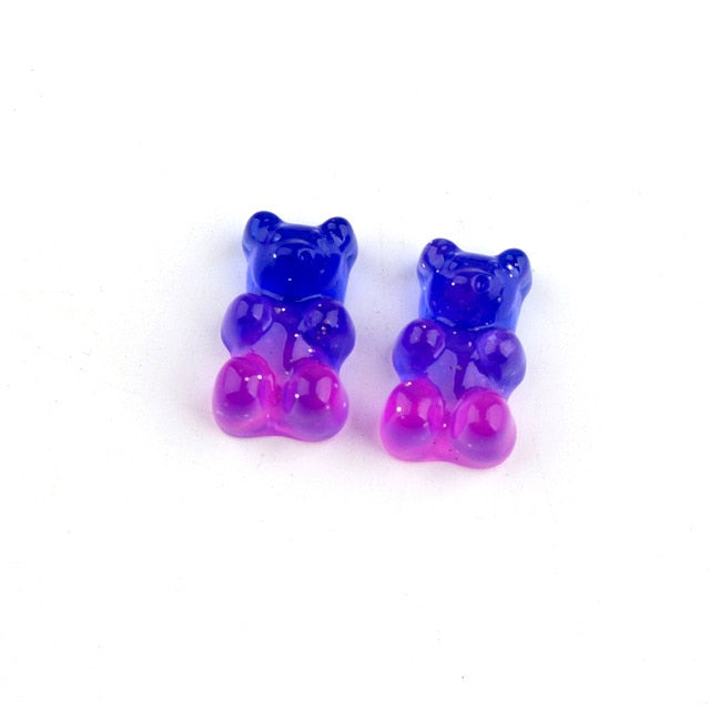 Anykidz 10pcs Dark Blue Pink Glitter Bear Shoe Charm Jibbits Accessories Jeans Clogs Pendants Designer Ornament