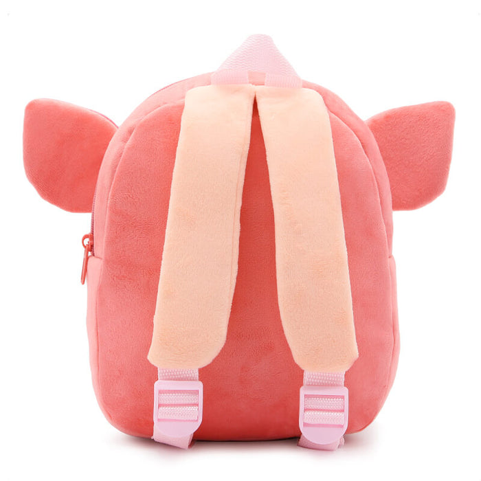 Anykidz 3D Pink Pig Kids School Backpack Cute Cartoon Animal Style Children Toddler Plush Bag Perfect Accessories For Boys and Girls