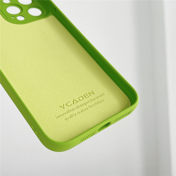 Anymob iPhone Case Dark Green Luxury Soft Liquid Silicone Lens Protection Shockproof Bumper Back Cover