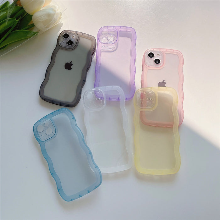 Anymob iPhone Sky Blue Phone Case Candy Color Bumper Transparent Back Cover