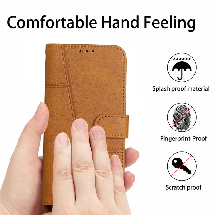 Anymob iPhone Case Brown Flip Leather 360 Protect Wallet Mobile Phone Case Cover