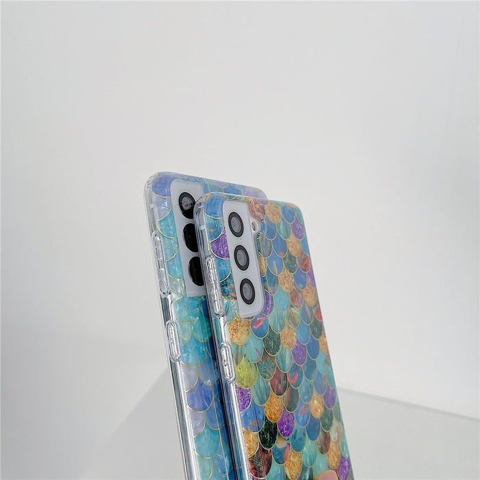Anymob Samsung Violet And Orange Flowers Silicone Dream Shell Pattern Case Shockproof Back Cover