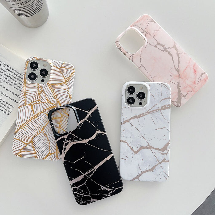 Anymob iPhone Case Gold Classic Marble Soft Silicone Shockproof Cover
