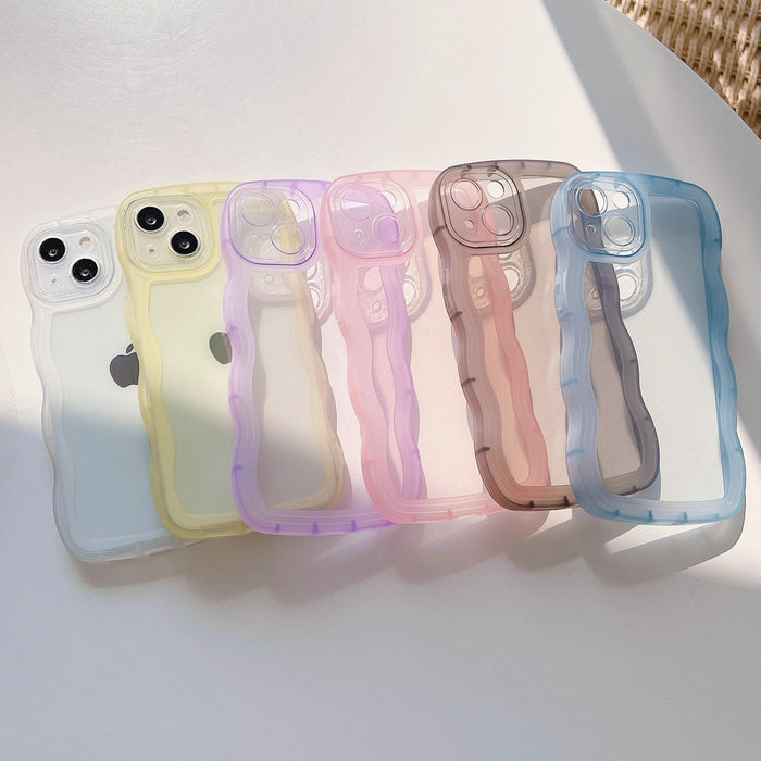 Anymob iPhone Yellow Phone Case Candy Color Bumper Transparent Back Cover