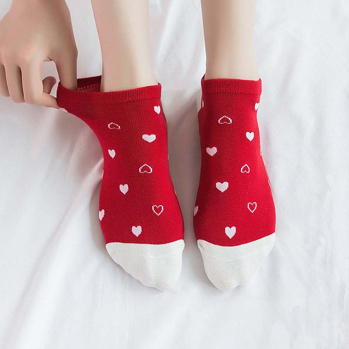 Anysox 5 Pairs One Size 5-9 Mix Strawberry Liner Cotton And Spandex Socks With Fruit Creative Design Brand Perfect for Women