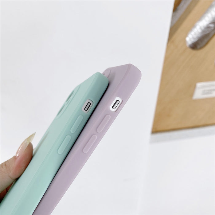 Anymob iPhone Case Light Purple Candy Color Straight Edge Soft Silicone Cover