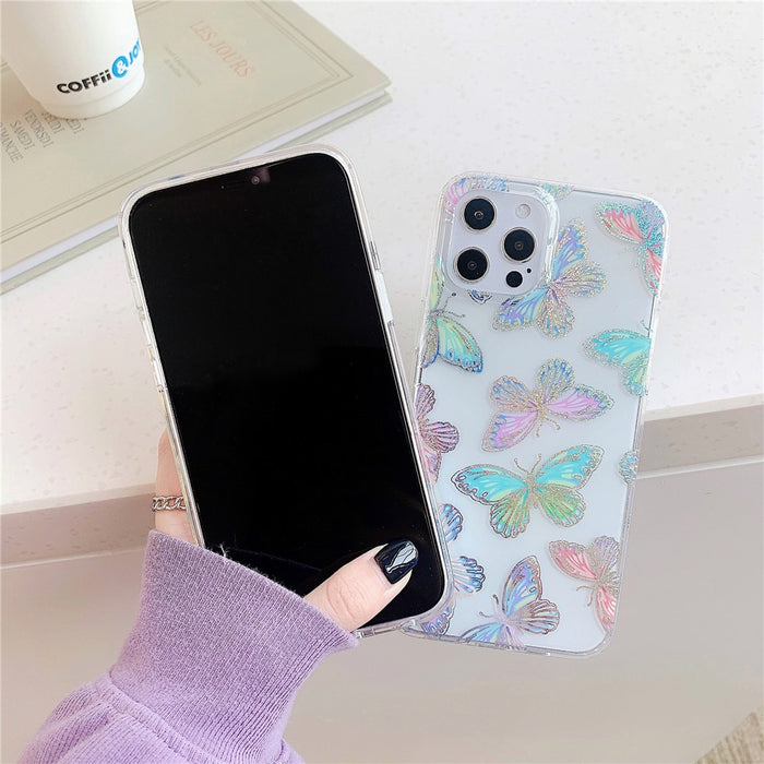 Anymob iPhone Mixed Rose Phone Case Transparent Shockproof Protective Cases Cover
