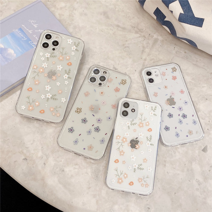 Anymob iPhone Case Multicolor Cute Flowers Floral Clear Soft Silicon Cover
