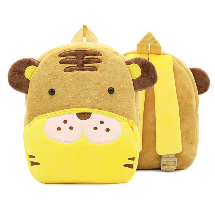 Anykidz 3D Brown Tiger  Kids School Backpack Cute Cartoon Animal Style Children Toddler Plush Bag Perfect Accessories For Boys and Girls