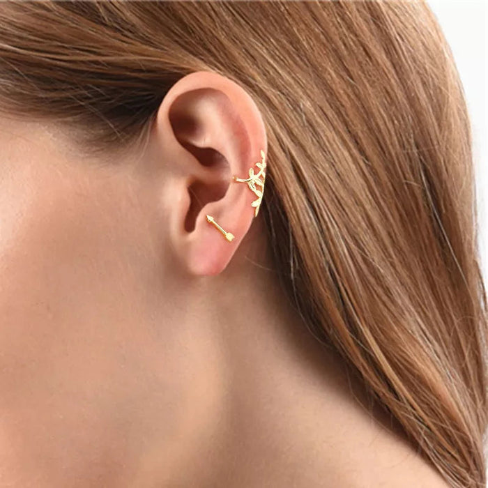 Anyco Earrings Gold Plated Romantic Sweeet Cupid Love Arrow Stud For Women Girl Teen Fashion Stylish Accessories Jewelry Gifts