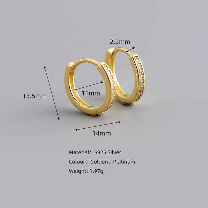 Anyco Earrings Gold Plated Minimalist Round 11mm Ear Buckle For Women Girl Teen Chic Perfect Fashion Stylish Accessories Jewelry Gifts