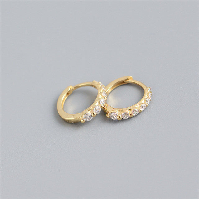 Anyco Earrings Luxury White Zircon Ear Chic Princess For Women Girl Teen Chic Fashion Stylish Accessories Jewelry Gifts Gold