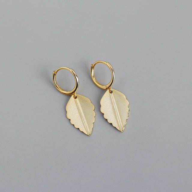 Anyco Earrings Gold Plated Bohemian Chic Nature Leaf Stud For Women Girl Teen Perfect Fine Fashion Stylish Accessories Jewelry Gifts