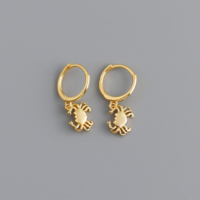 Anyco Earrings Gold Plated Chic Creative Ocean Crab Dangle Stud  For Women Girl Teen Perfect Fashion Stylish Accessories Jewelry Gifts