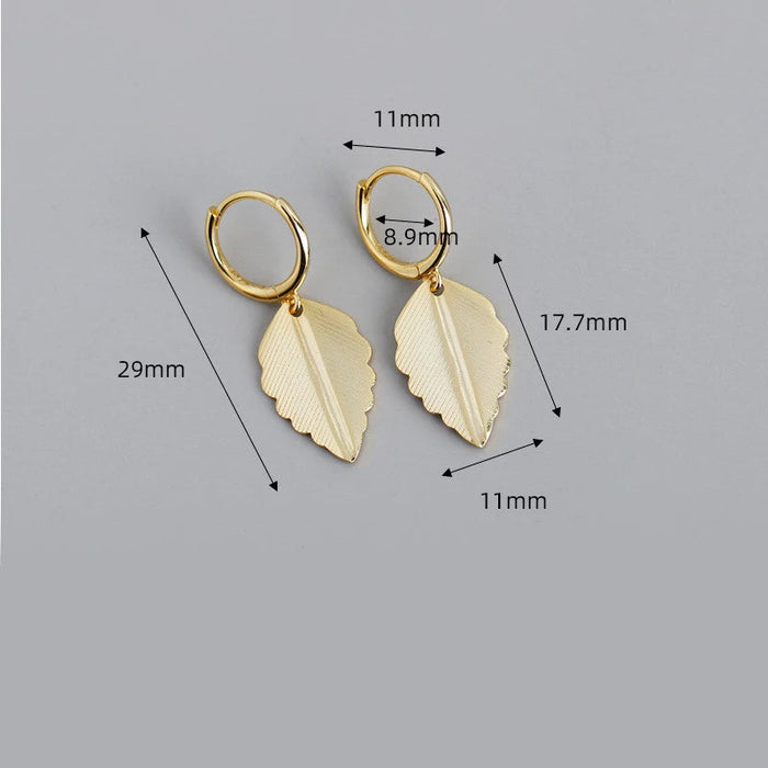 Anyco Earrings Gold Plated Bohemian Chic Nature Leaf Stud For Women Girl Teen Perfect Fine Fashion Stylish Accessories Jewelry Gifts