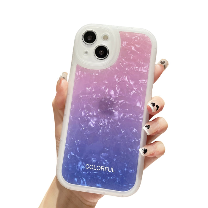 Anymob iPhone Case Violet Gradient Dream Shell Pattern Silicone Shockproof Back Cover