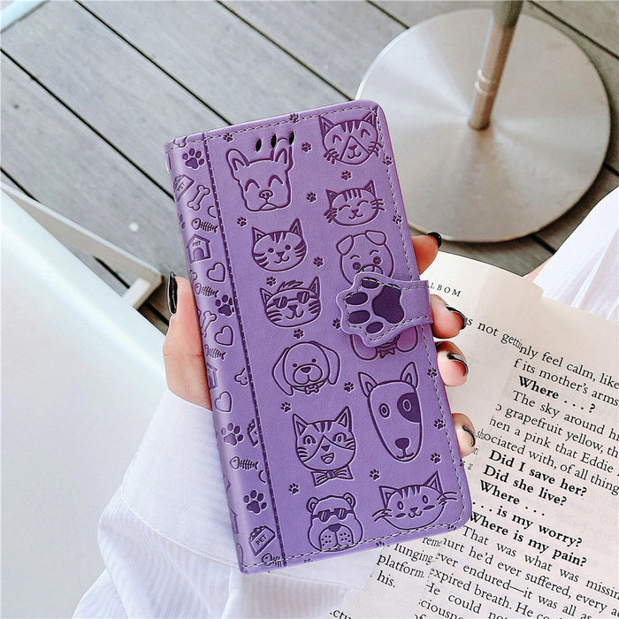 Anymob iPhone Case Purple Magnetic Flip Leather Card slot Wallet Phone Book Style Cover