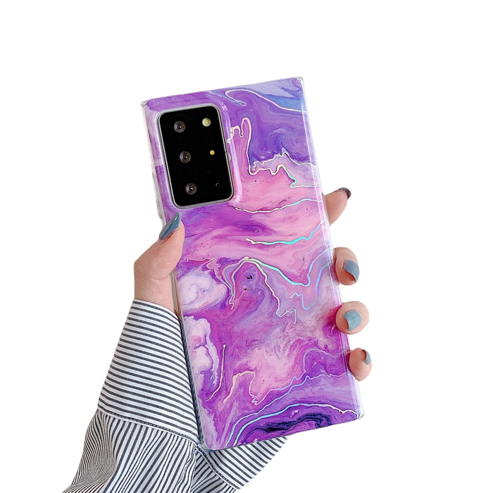 Anymob Samsung Purple And Violet Laser Gradient Marble Phone Case Silicon Cover