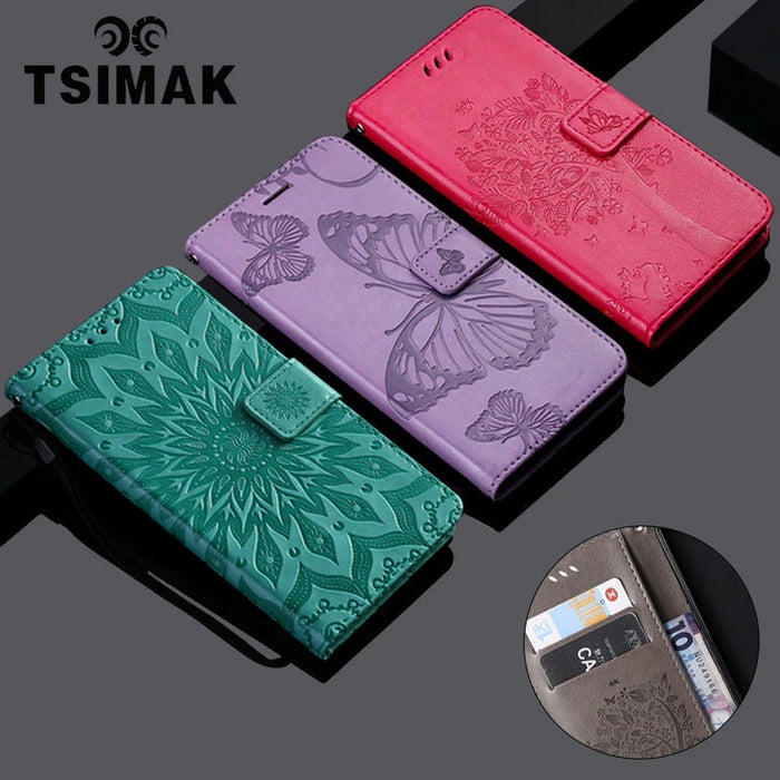 Anymob Xiaomi Redmi Case Green Tree Book Leather Flip Phone Cover Wallet 3D Case Cover Protection