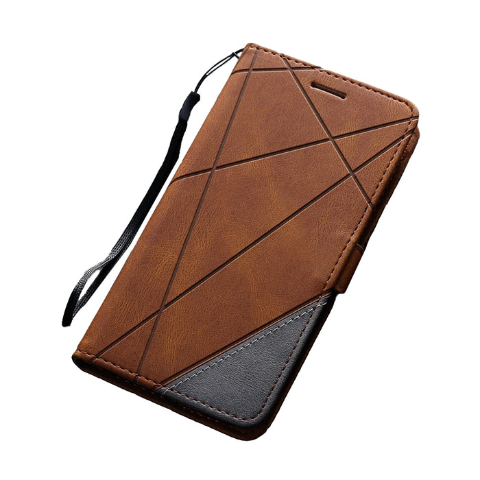 Anymob Huawei Case Brown Leather Flip Cover Wallet Phone Bag Shell Protection