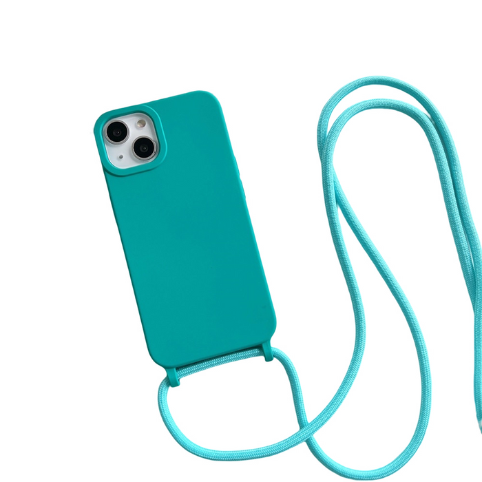 Anymob iPhone Case Ocean Blue Crossbody Necklace Strap Lanyard Cord Soft Silicone Cover