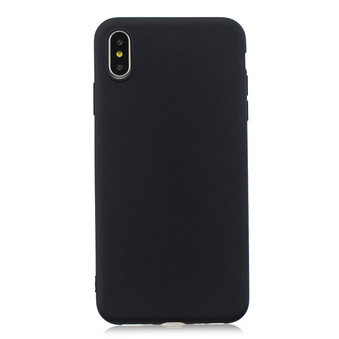 Anymob iPhone Case Black Simple Solid Color Ultra thin Soft TPU Cases Candy Color Back Cover