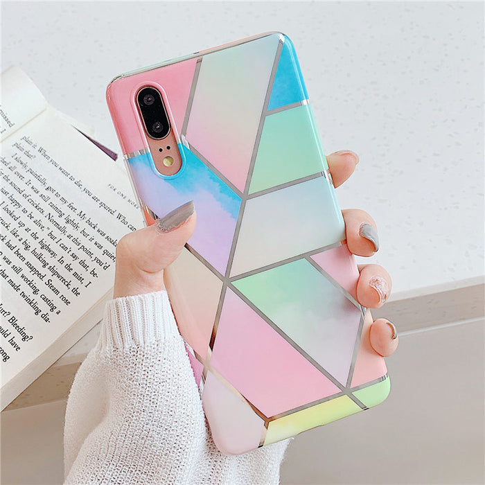 Anymob Samsung Multicolor Marble Flower Case Back Cover Art Leaf Silicone Phone Protection