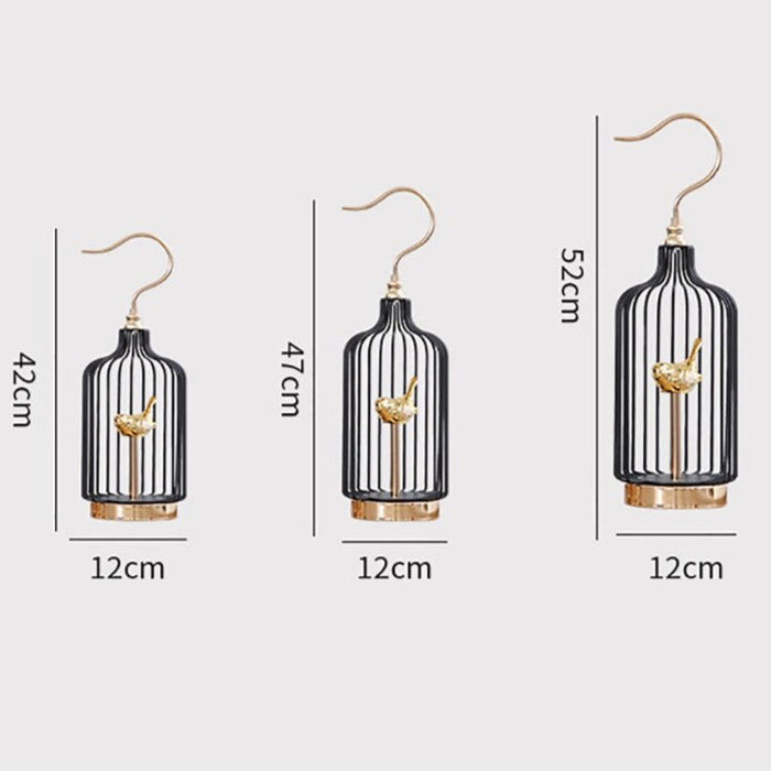 Anyhouz 42cm Golder Handle Birdcage Tabletop Home Decor Modern Art Living Room Display House Decorative Crafts Metal Ornaments