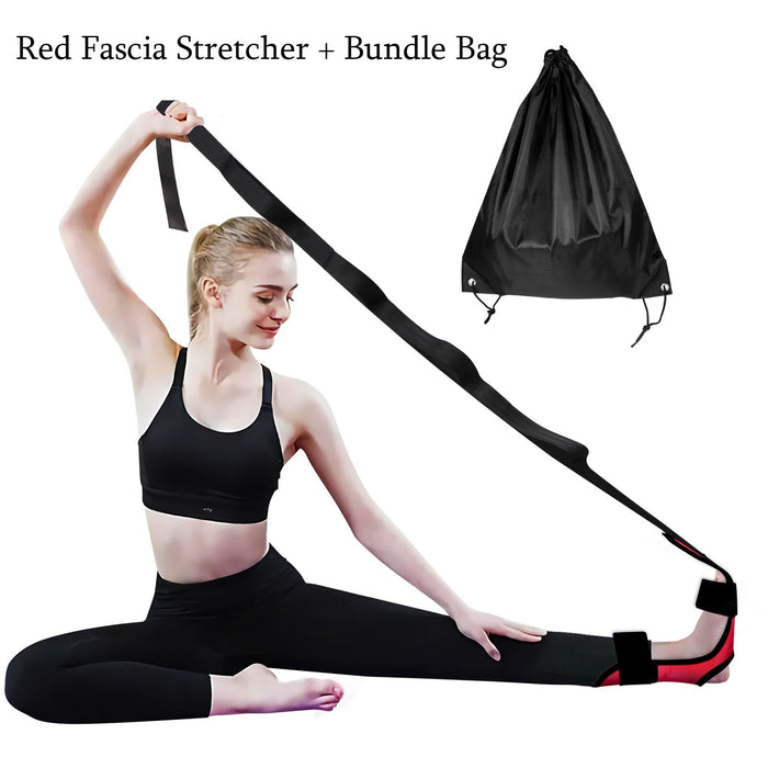 Anyfit Yoga Band Stretcher Solid Red Strap Resistance Belt Pilates Exercise Stretcher Fitness Tool With Bundle Bag