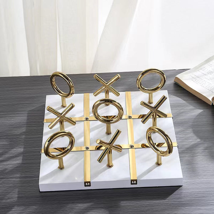 Anyhouz Gold and Black Metal XO Board Tabletop Home Decor Modern Art Living Room Display House Decorative Crafts Metal Ornaments