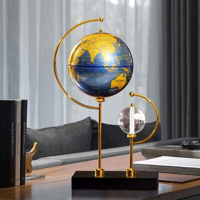 Anyhouz 18*37cm Creative Globe Desktop Ornaments Tabletop Home Decor Modern Art Living Room Display House Decorative Crafts Metal Ornaments