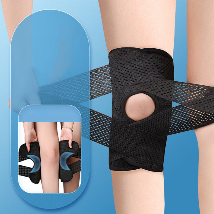 Anyfit 1PC Sports Kneepad 33-41cm Black Elastic Fitness Gear Knee Cushioning Padding Equipment Right Brace Protector