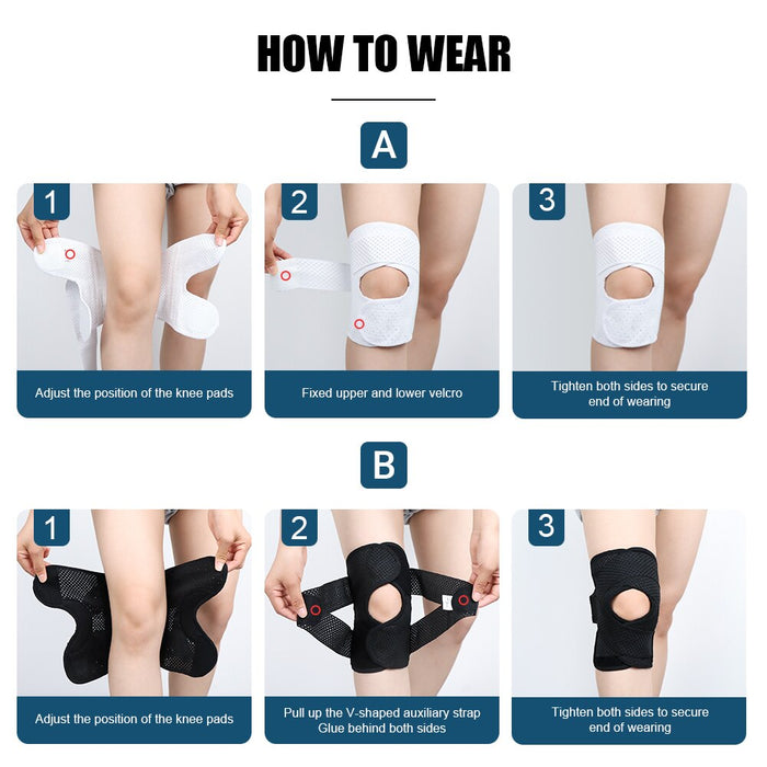 Anyfit 1PC Sports Kneepad 45-53cm Black Universal Elastic Fitness Gear Knee Cushioning Padding Equipment Brace Protector