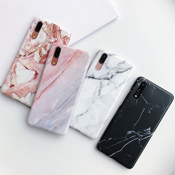 Anymob Samsung Gray Marble Flower Case Back Cover Art Leaf Silicone Phone Protection