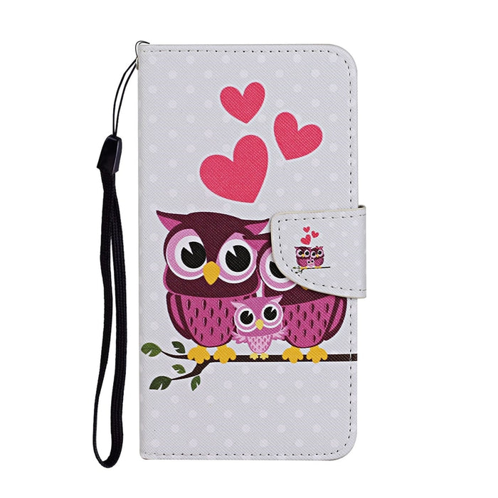 Anymob Samsung Pink Owl Flip Wallet Phone Case Leather Stand Function Cover