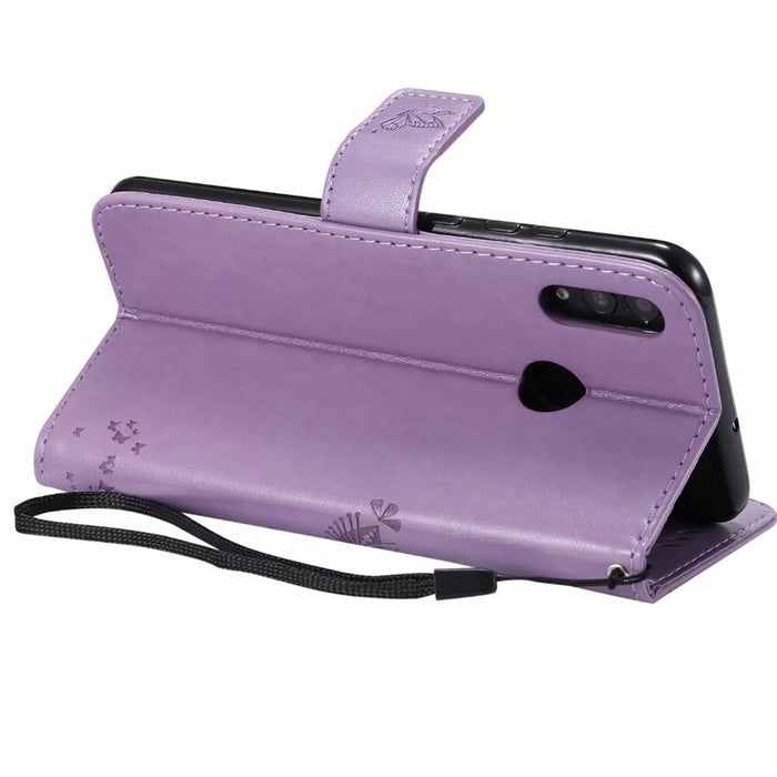 Anymob Huawei Phone Case Violet 3D Tree Flip Leather Wallet Cover