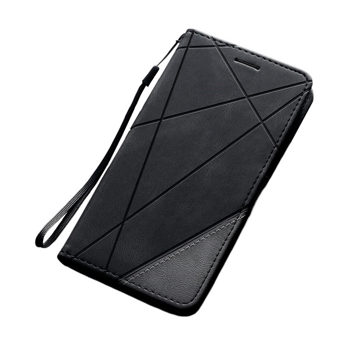 Anymob Samsung Black Flip Case Leather Phone Wallet Cover Protection