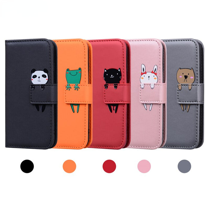 Anymob Xiaomi Redmi Black and Brown Otter Flip Case Leather Phone Wallet Cover Protection