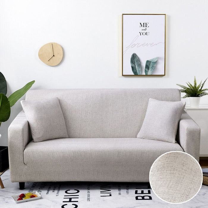 Anyhouz 3 Seater Sofa Cover Dirty White Style and Protection For Living Room Sofa Chair Elastic Stretchable Slipcover