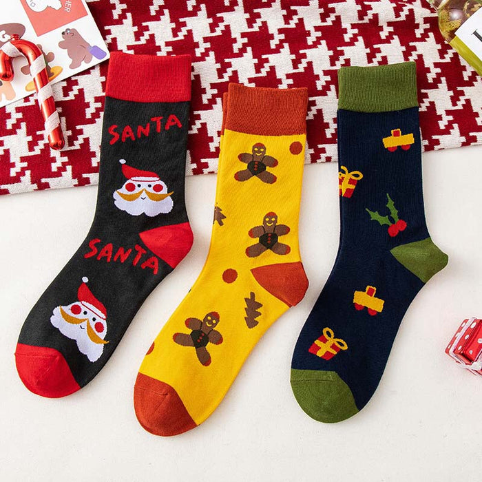 Anysox 3 Pairs One Size 4-5 Seasonal Socks Fashion Combed Cotton Gift Party Happy Funny Socks