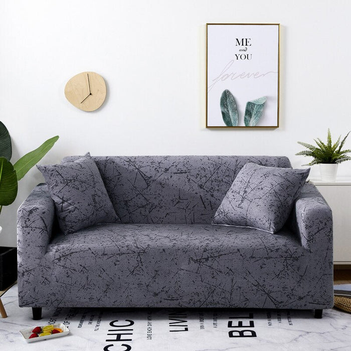 Anyhouz 3 Seater Sofa Cover Marble Gray Style and Protection For Living Room Sofa Chair Elastic Stretchable Slipcover