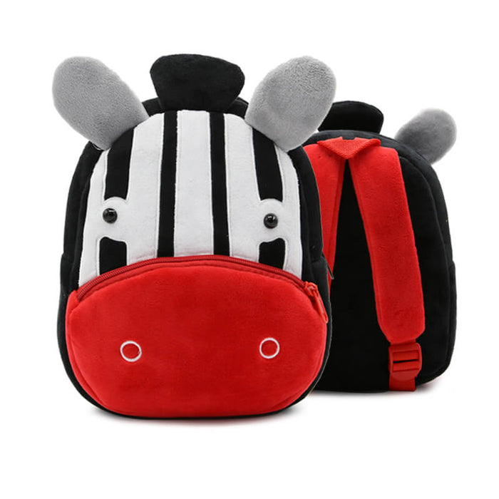 Anykidz 3D Black Zebra Kids School Backpack Cute Cartoon Animal Style Children Toddler Plush Bag Perfect Accessories For Baby Girls and Boys